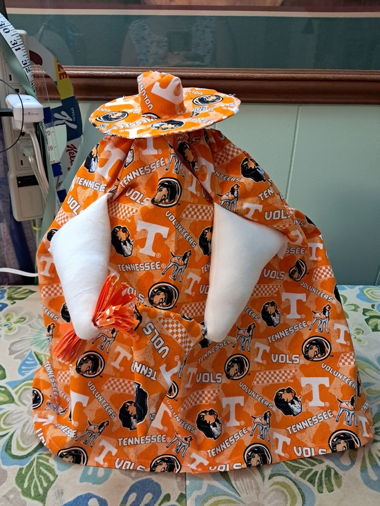 Handmade Other - 4042 PORCH GOOSE Tennessee Orange Volunteer Themed Craft Hat and Cape Set.